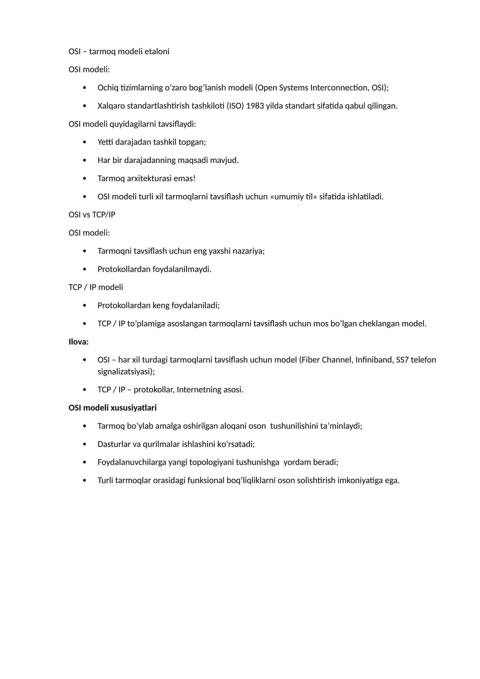 OSI – tarmoq modeli etaloni 1