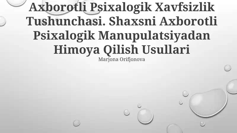 Axborotli Psixalogik Xavfsizlik Tushunchasi 1