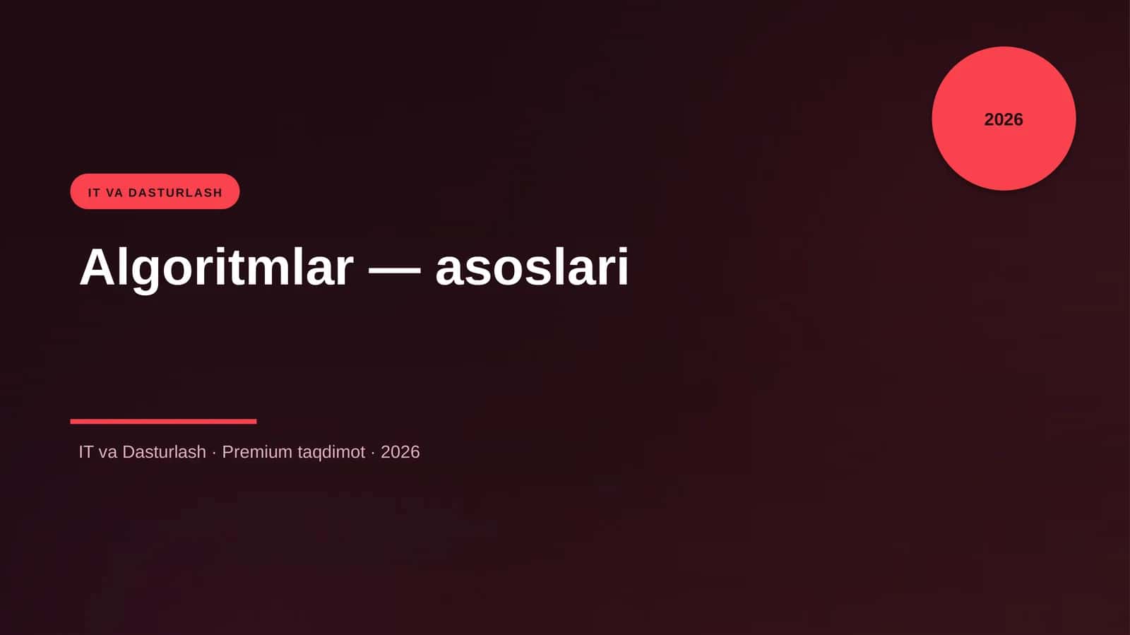 Algoritmlar — asoslari 1