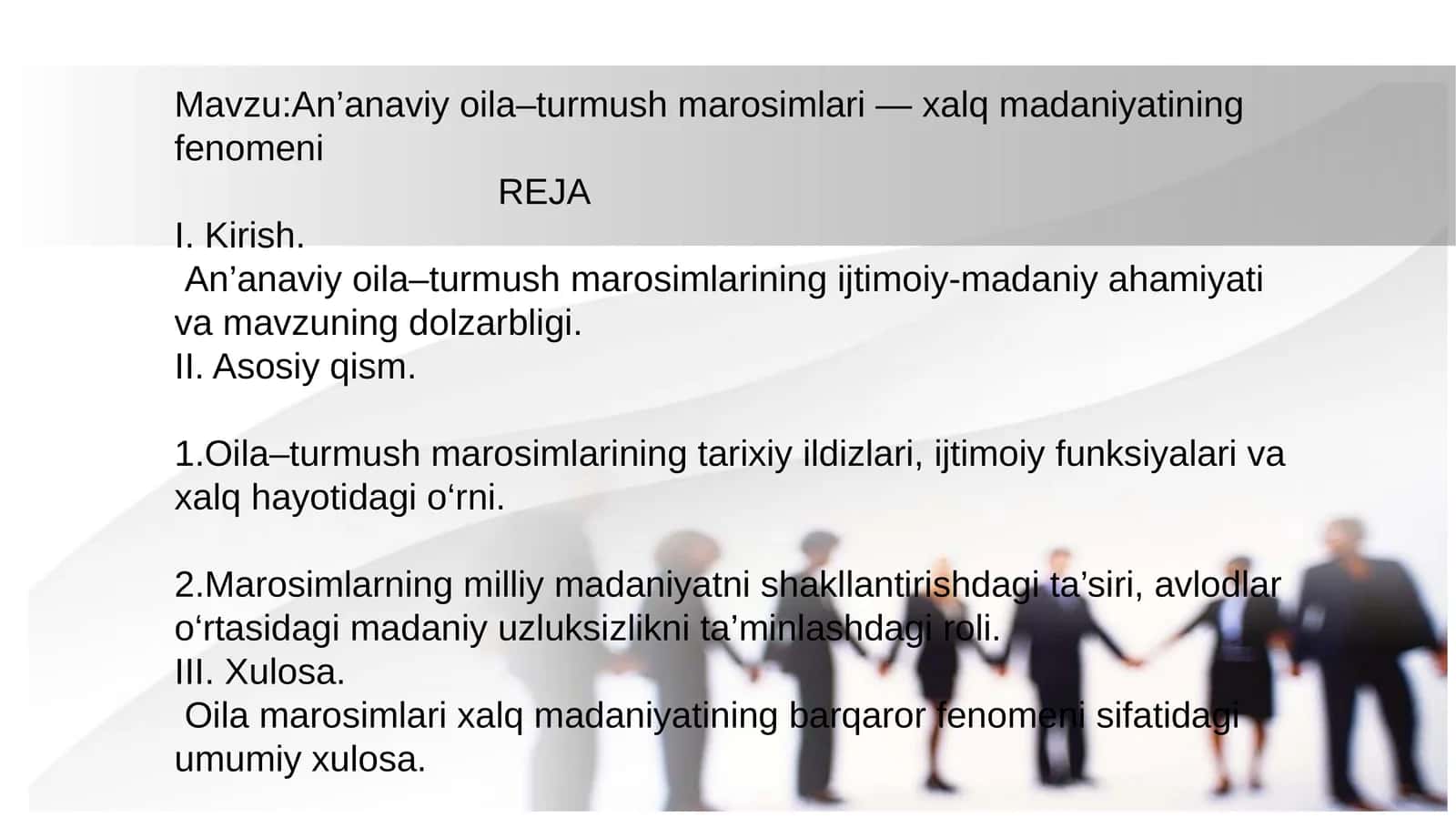 An’anaviy oila–turmush marosimlari — xalq madaniyatining fenomeni 1