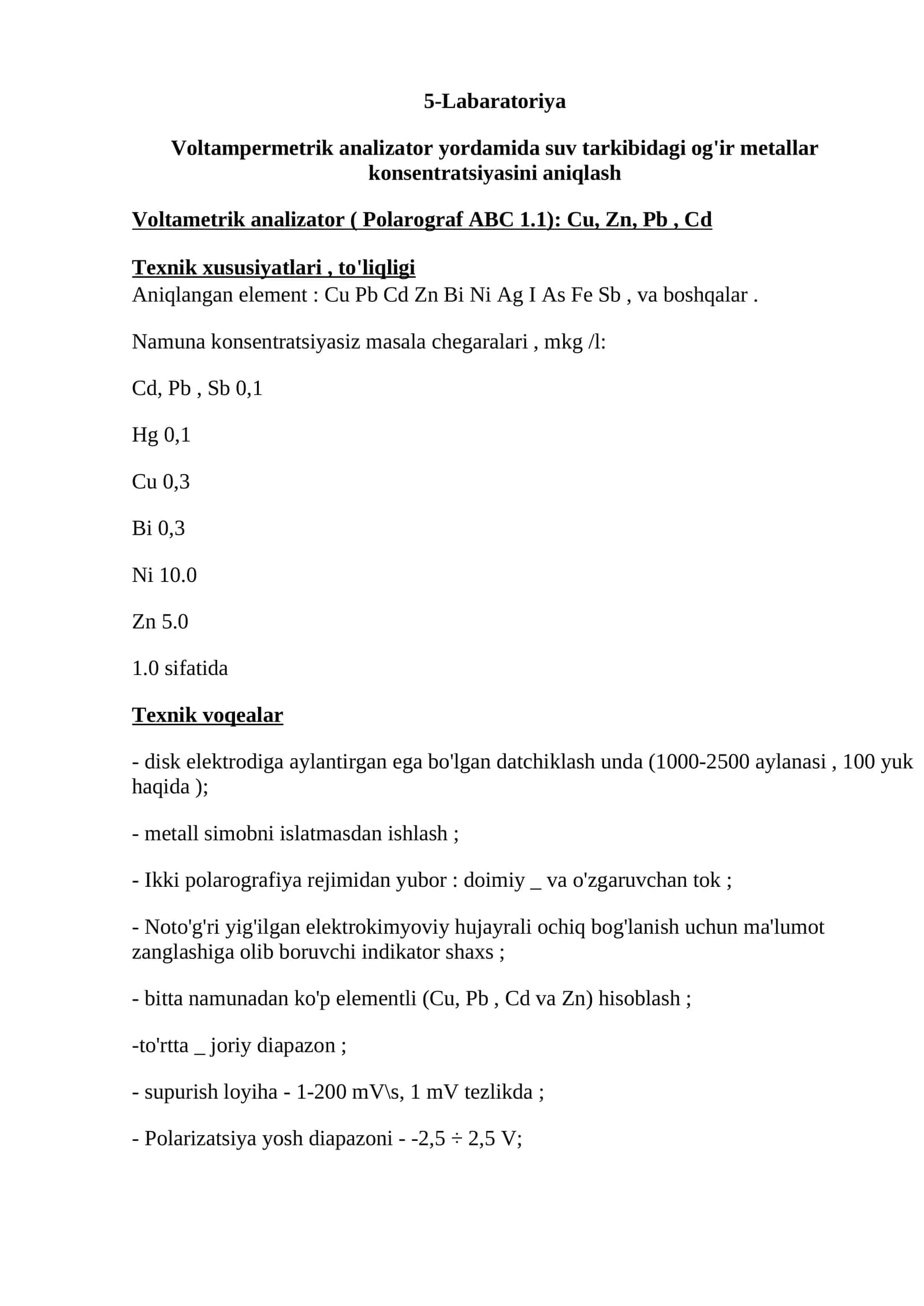 Voltampermetrik analizator (Polarograf ABC 1) 1