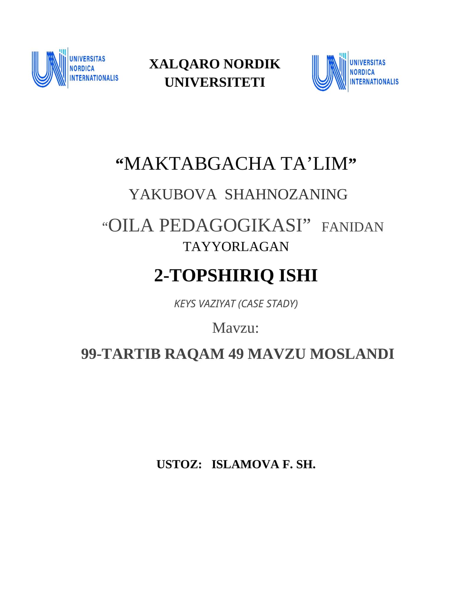 Oilada ota-ona kech keladi 1