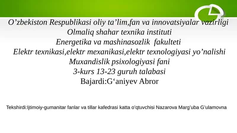 Muhandislik psixologiyasi 1