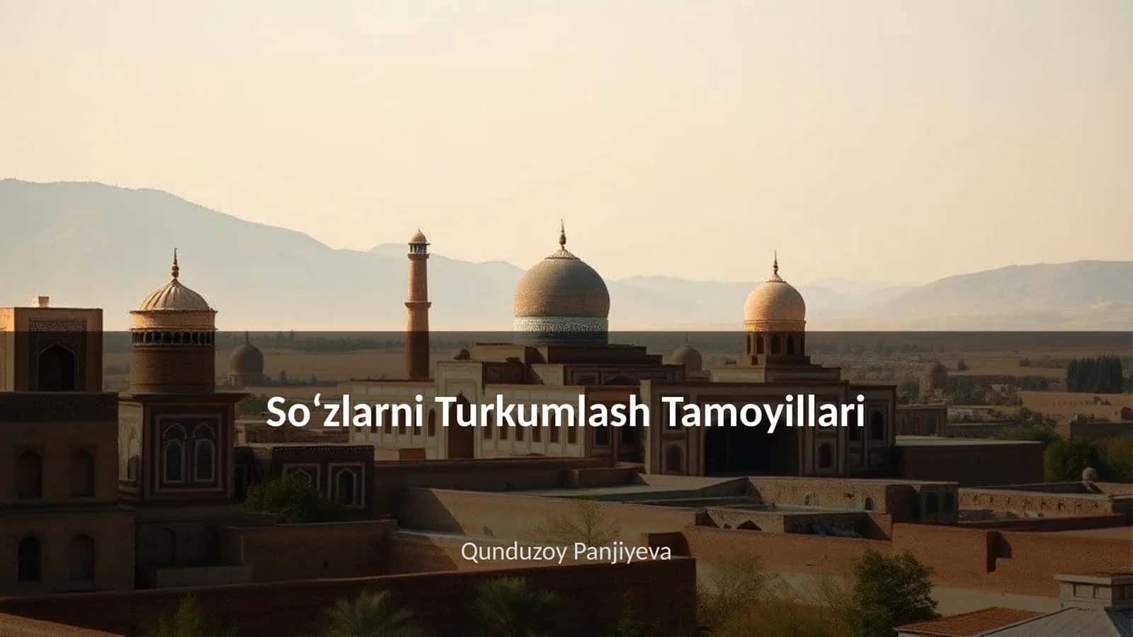 Soʻzlarni Turkumlash Tamoyillari 1