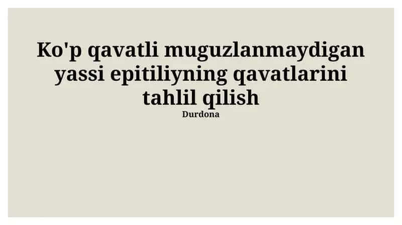 Yassi epitiliyning tuzilishi 1