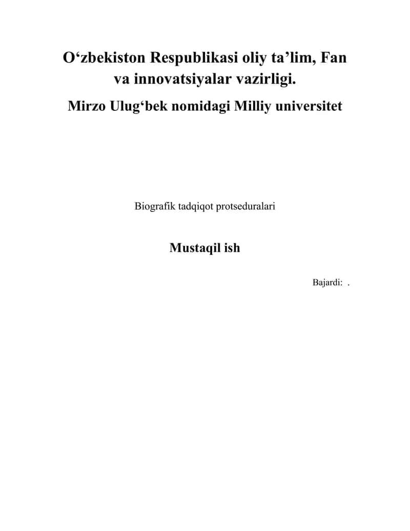 Biografik tadqiqot protseduralari 1