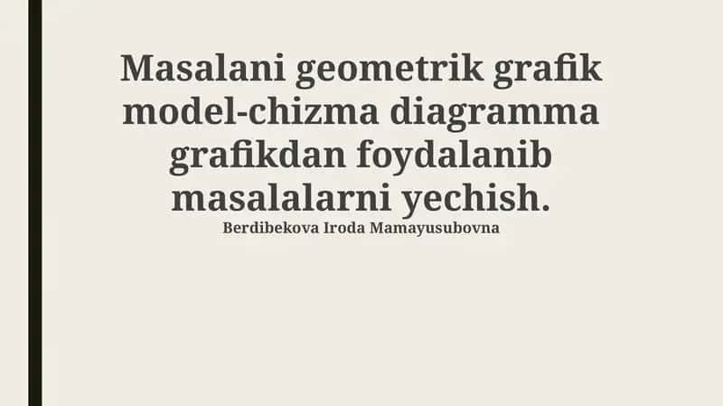 Geometrik Grafik Modellardan Foydalanish 1