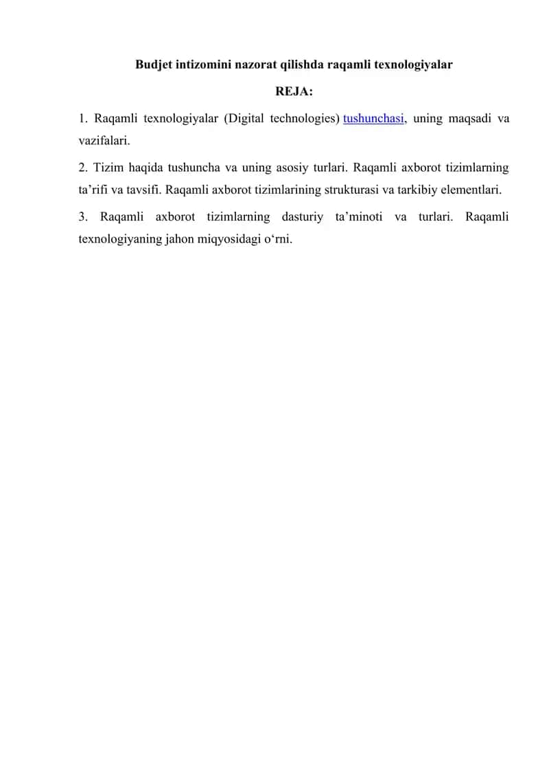 Budjet intizomini nazorat qilishda raqamli texnologiyalar 1