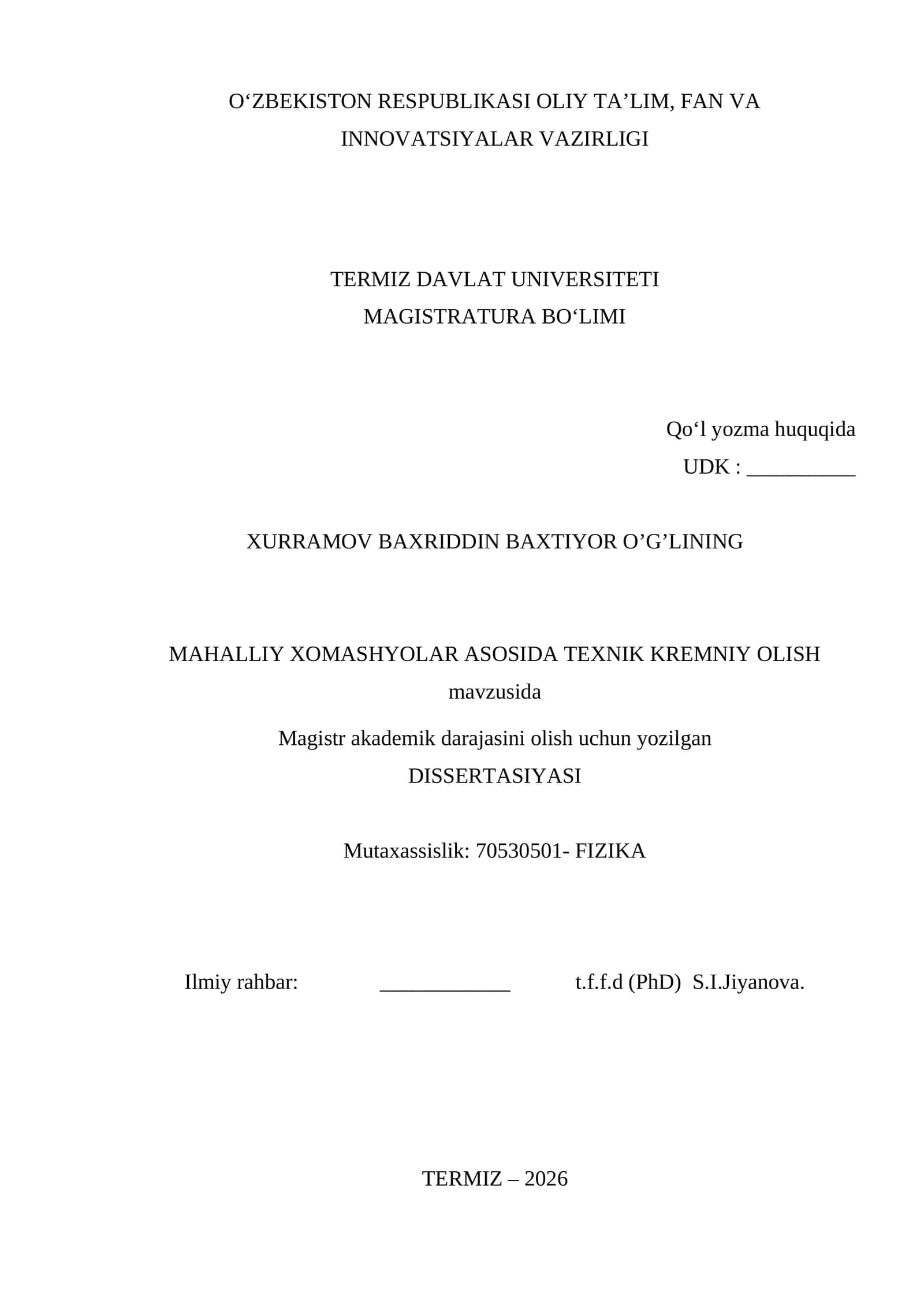 Texnik kremniy oluvchi mahsulotlar 1