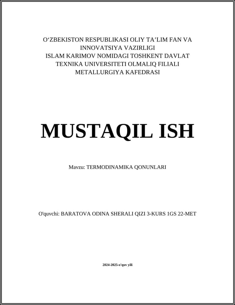 TERMODINAMIKA QONUNLARI 1