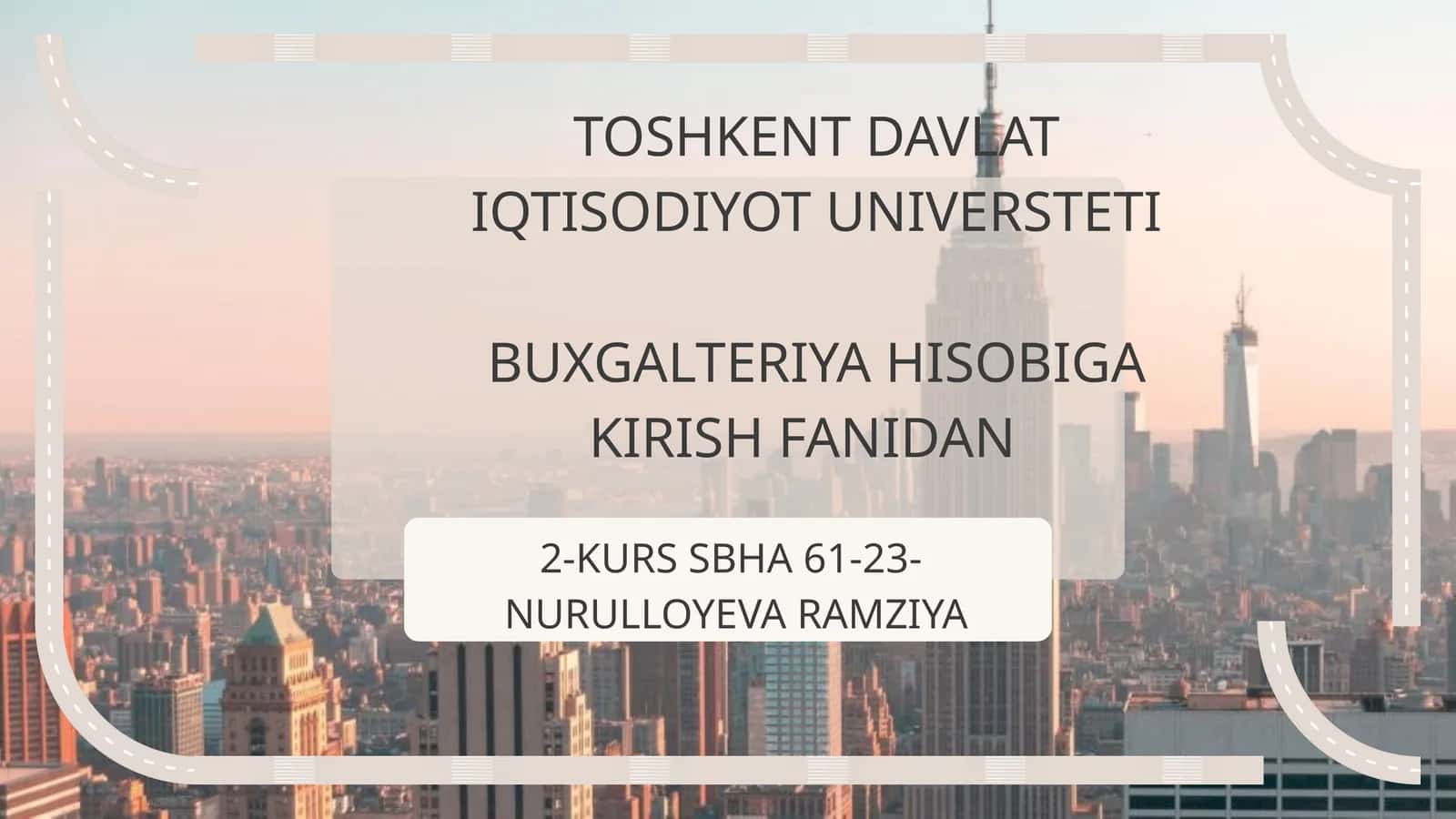 BUXGALTERIYA HISOBIGA KIRISH FANIDAN 1