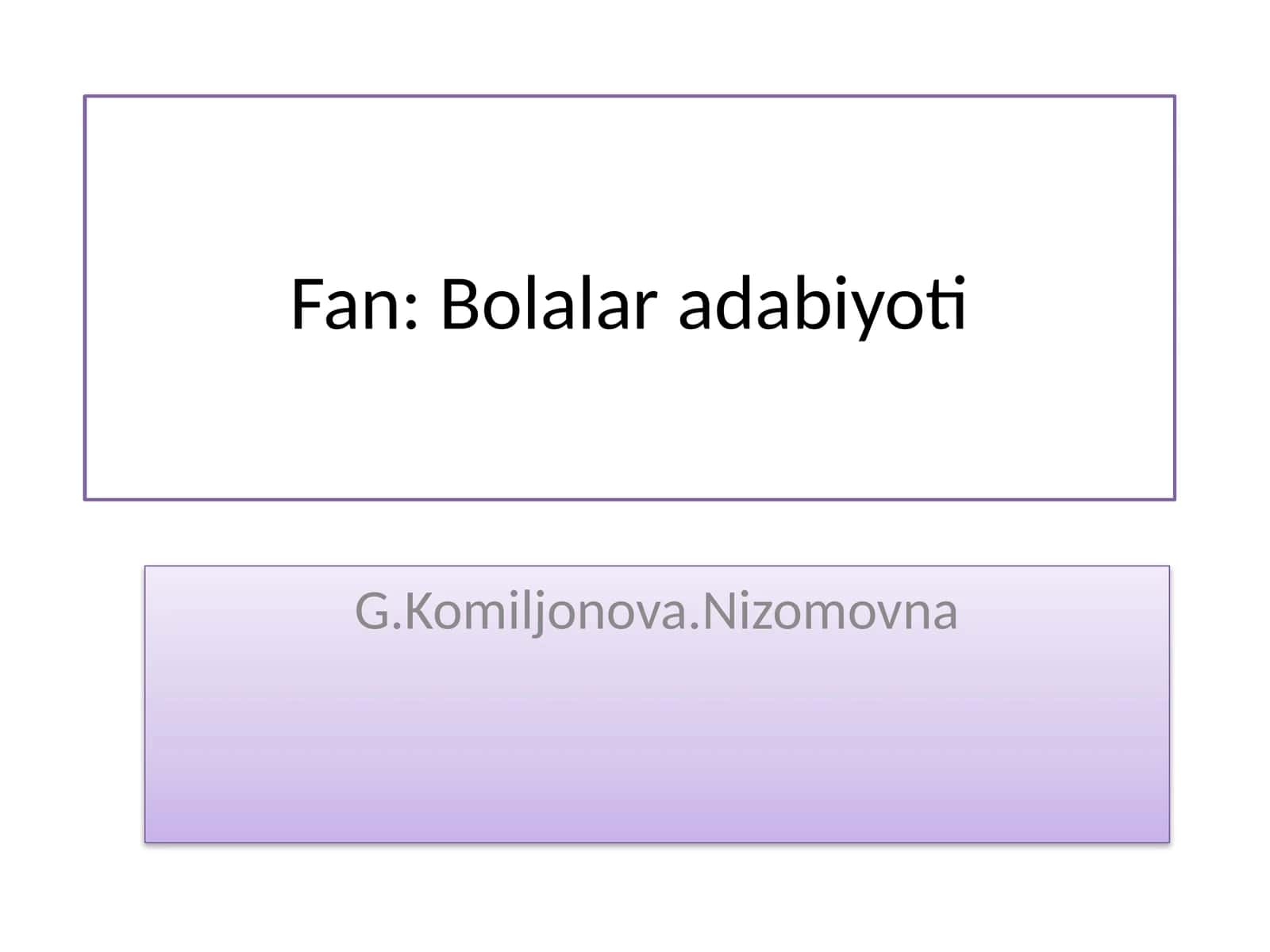 Rus bolalar adabiyoti 1