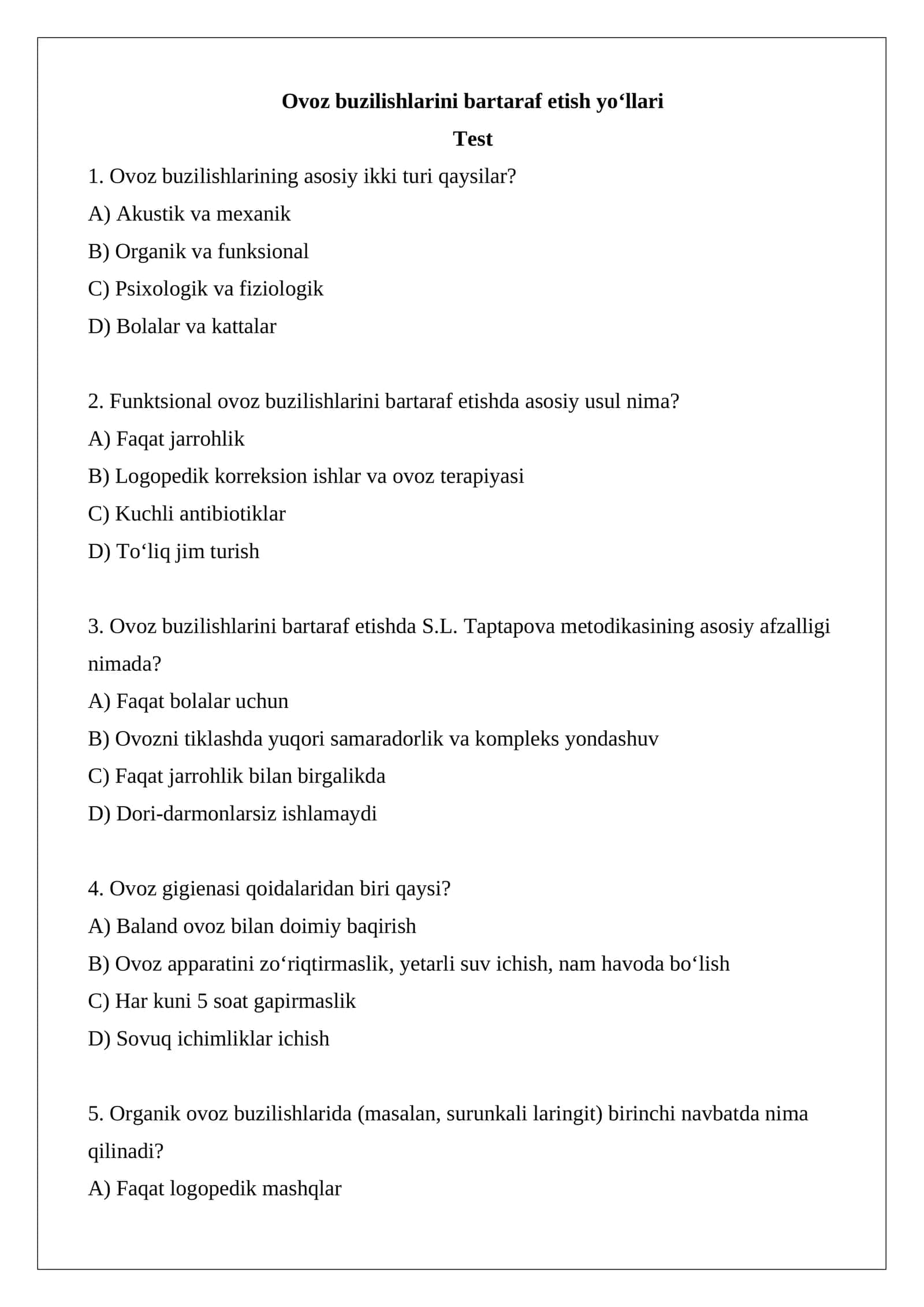 Ovoz buzilishlarini bartaraf etish yo‘llari 1