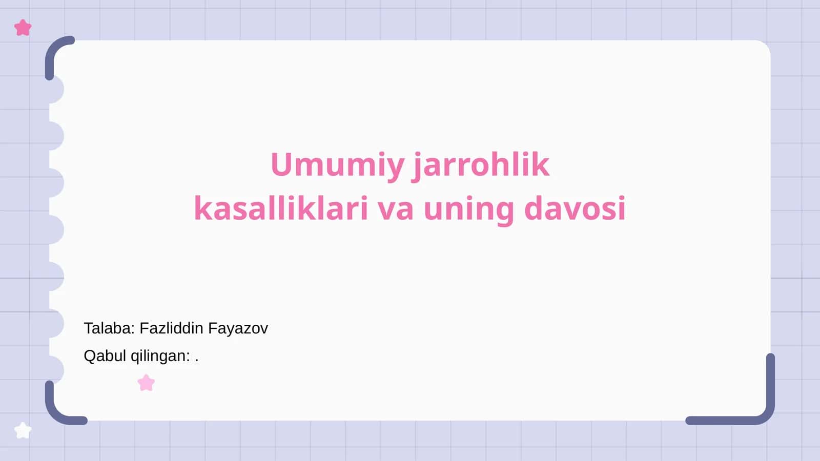 Umumiy jarrohlik kasalliklari va uning davosi 1
