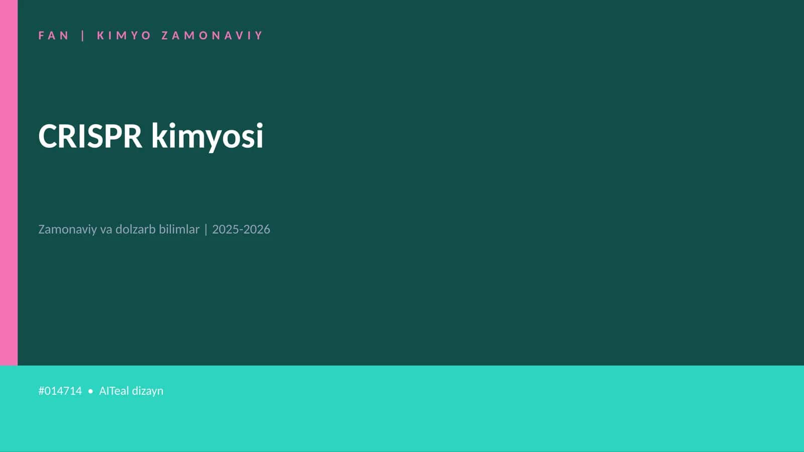 FAN | KIMYO ZAMONAVIY 1