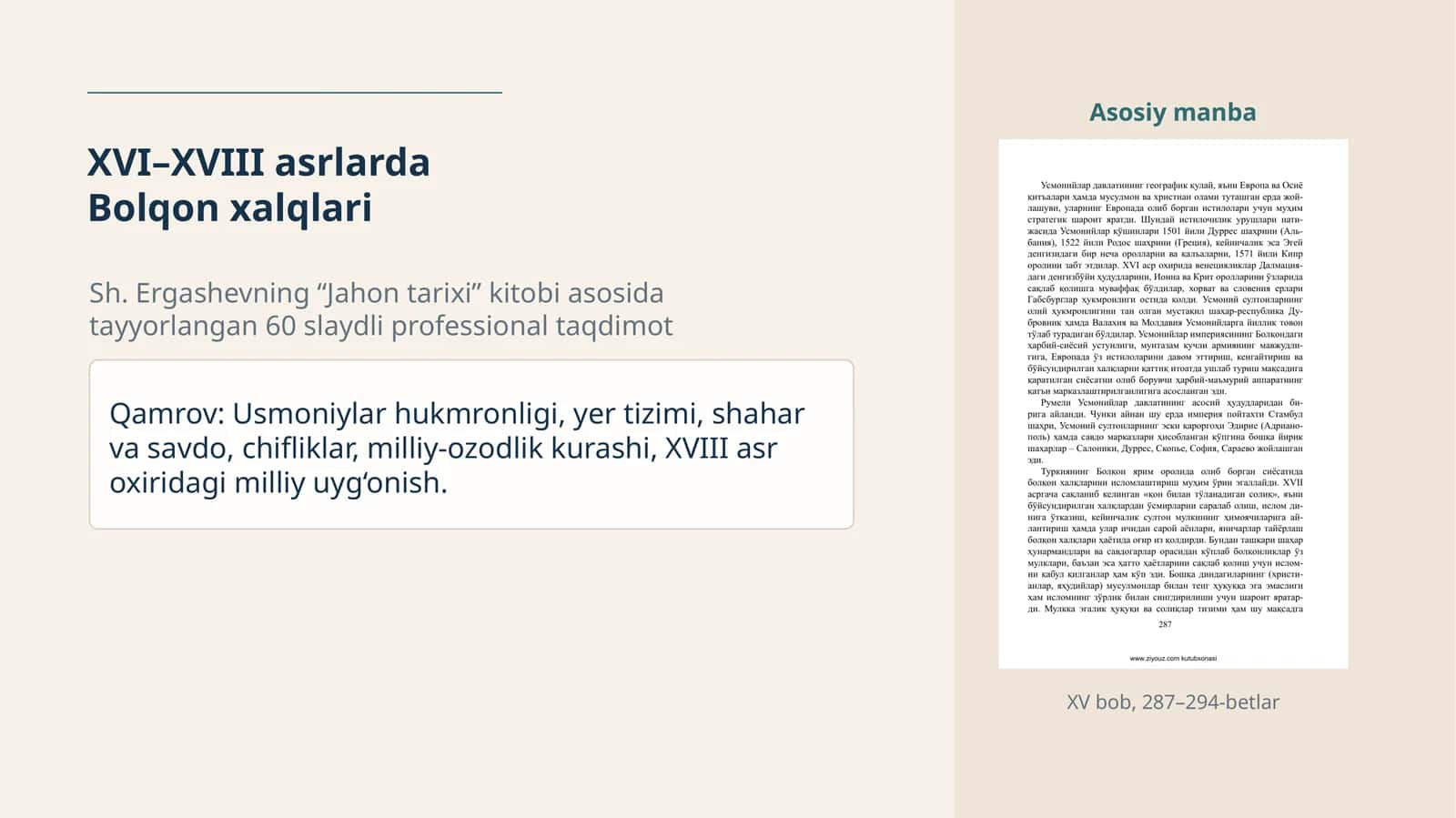 XVI–XVIII asrlarda Bolqon xalqlari 1