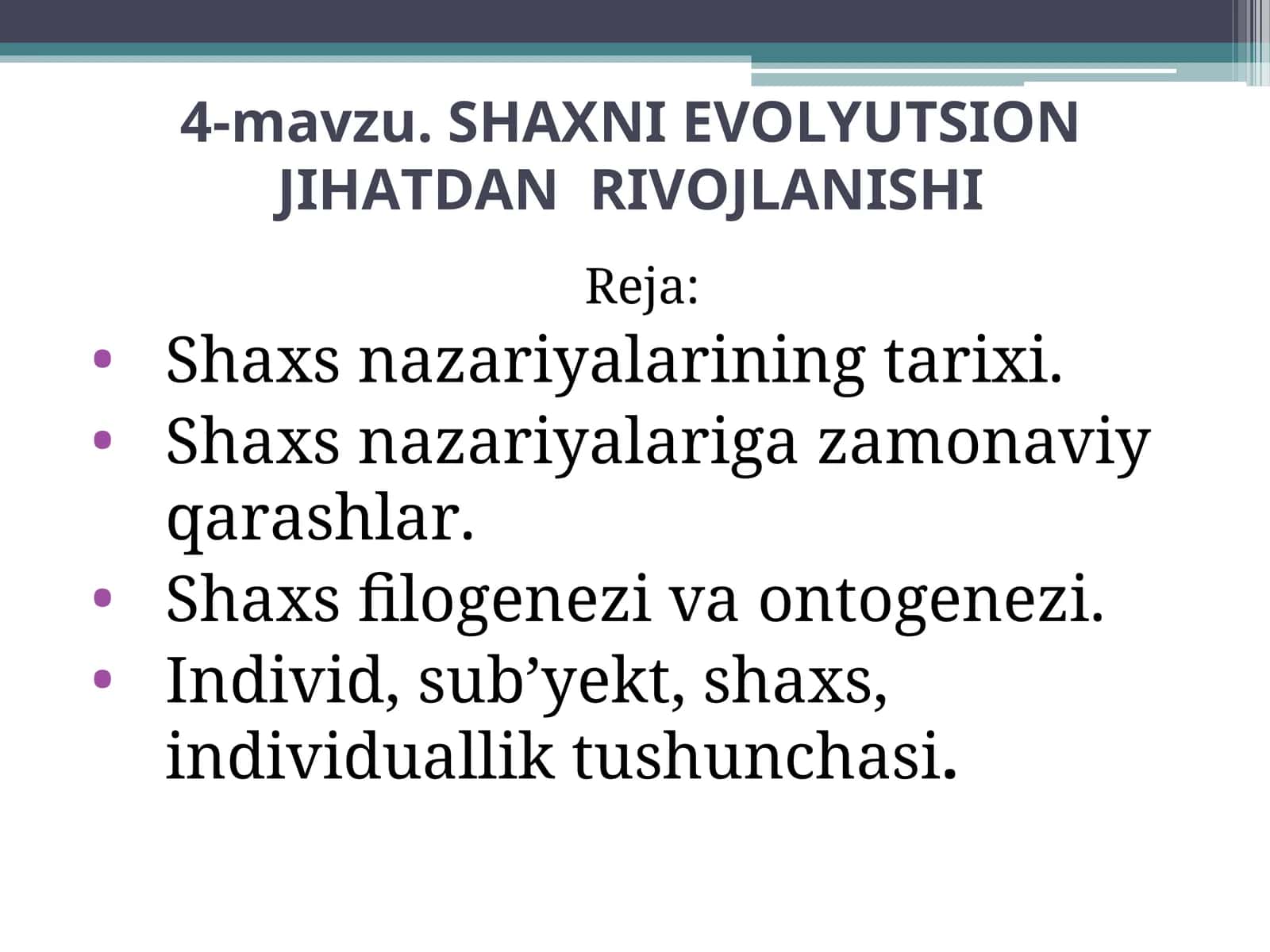 SHAXNIEVOLYUTSION JIHATDANRIVOJLANISHI 1