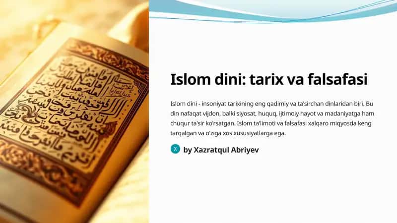Islom dini: tarix va falsafasi 1