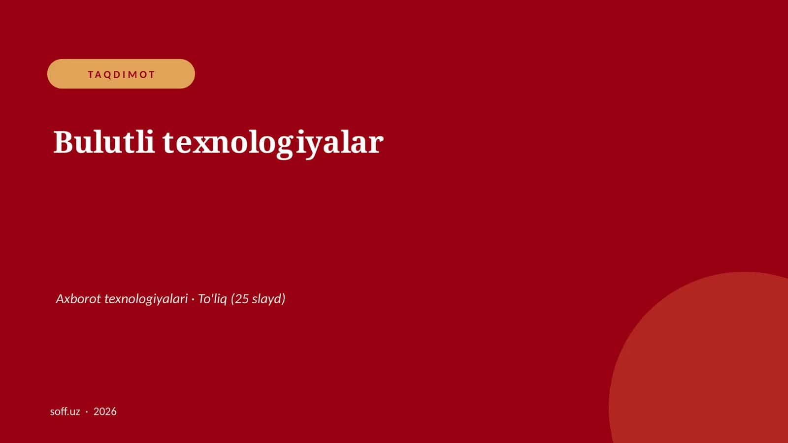 Bulutli texnologiyalar 1
