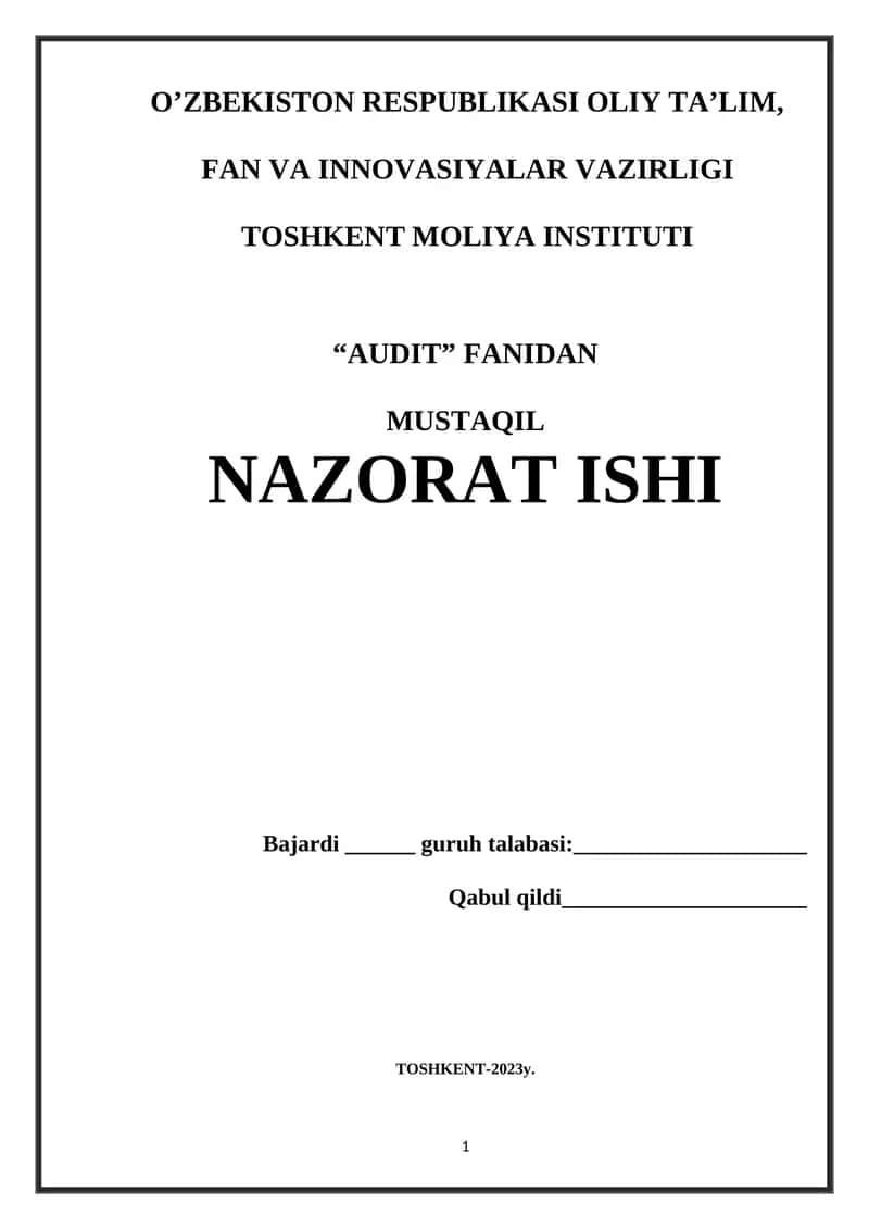 Auditorlik faoliyating rivojlanish bosqichlari 1