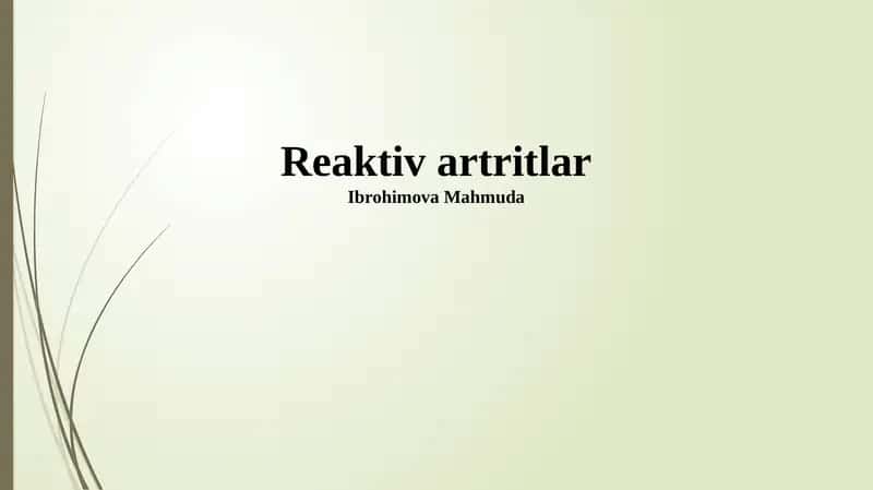Reaktiv artritlar 1