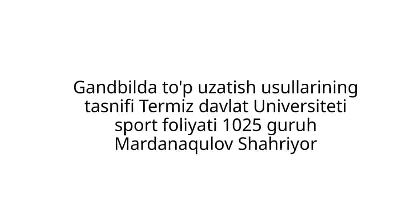 Gandbol ta'limi 1