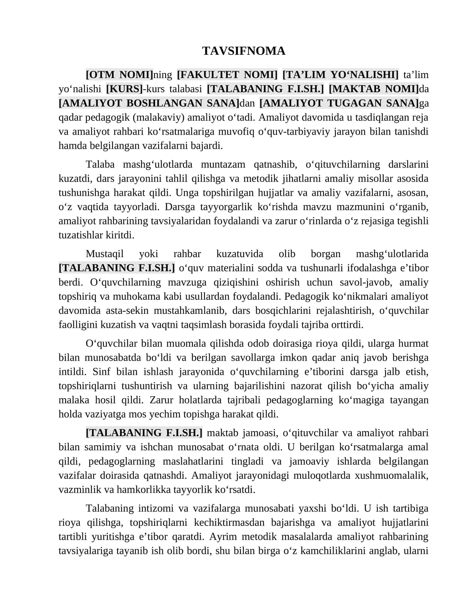 Pedagogik amaliyot o‘tadi 1