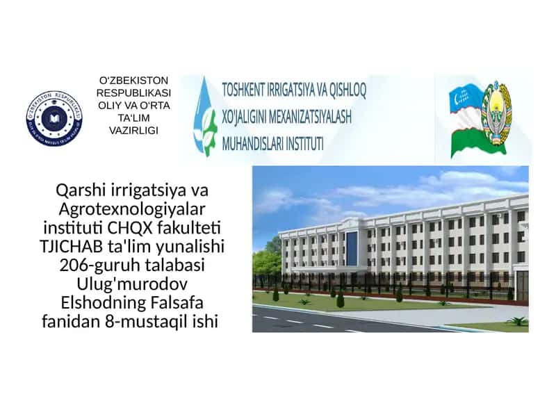 Sharq va G'arb falsafasini o'rganish 1