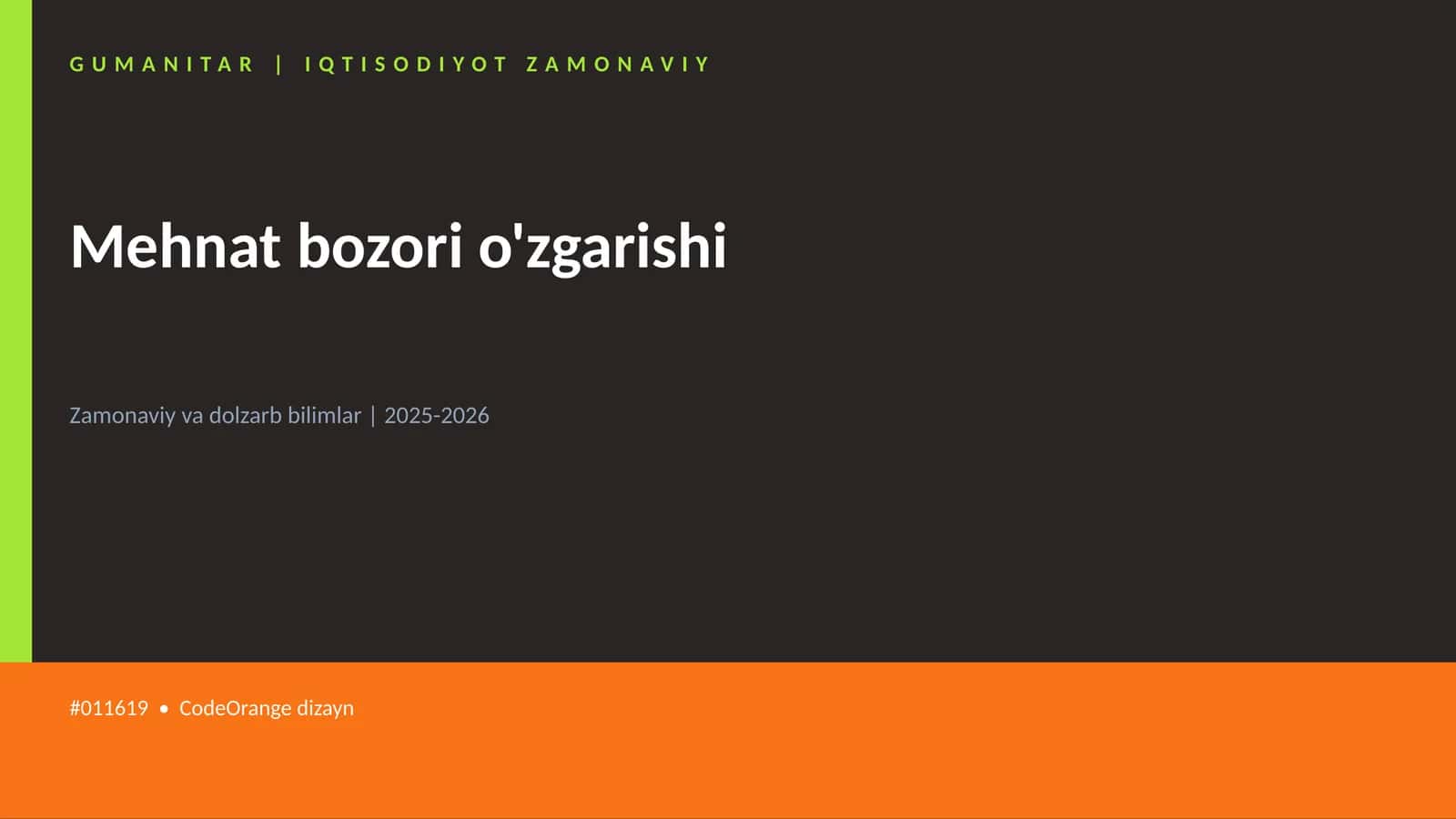 Mehnat bozori o'zgarishi 1