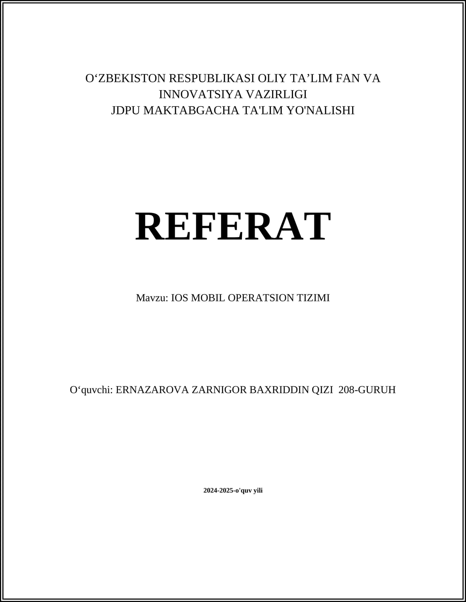 iOS MOBIL OPERATSION TIZIMI 1