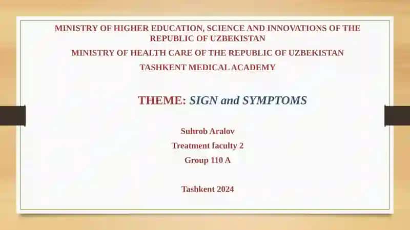 SIGN and SYMPTOMS