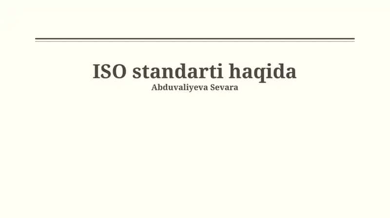 ISO standartlariga muvofiqlik va sertifikatlash 1