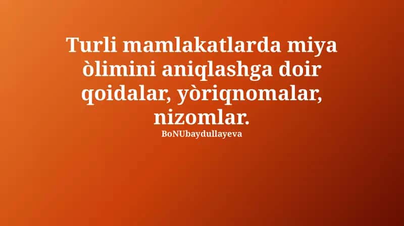 Qonunchilik va diagnostika mezonlari 1