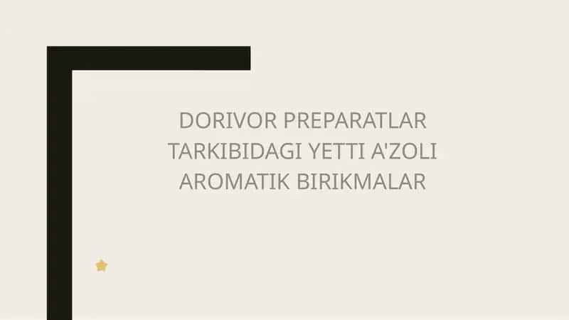 Yetti a’zoli aromatik birikmalar 1