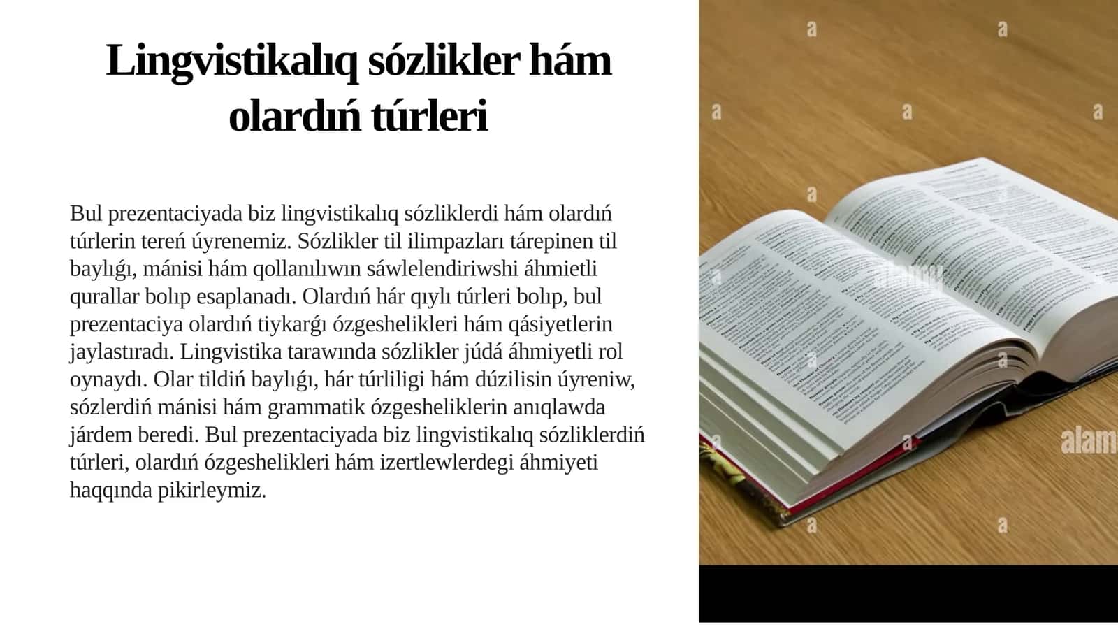 Lingvistikalıqsózliklerhámolardıńtúrleri 1