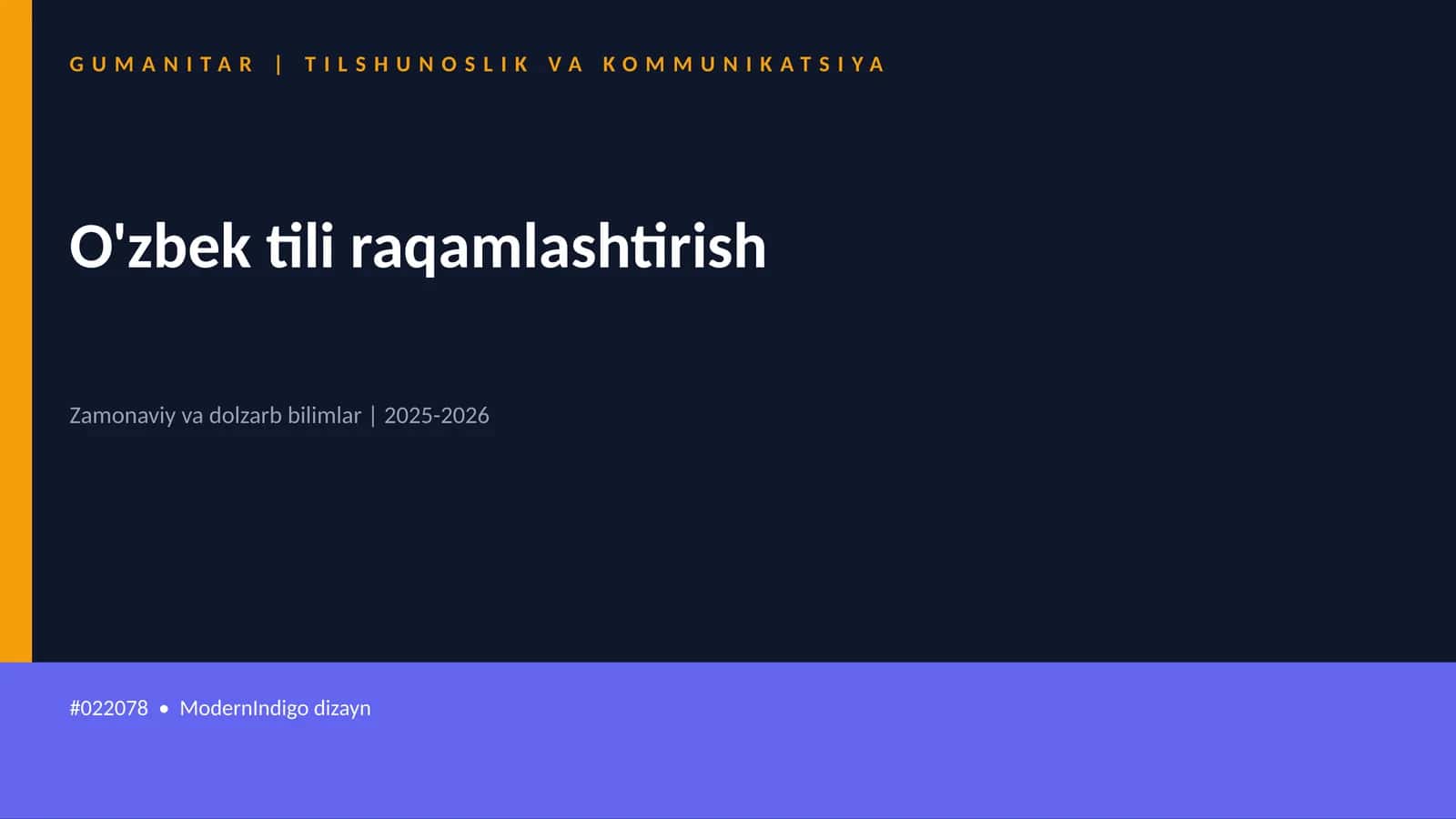 O'zbek tili raqamlashtirish 1