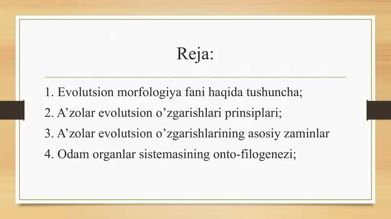 Evolutsion morfologiya fani 1