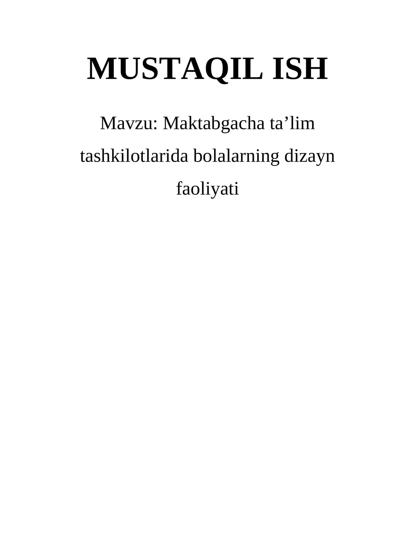 Maktabgacha ta’lim tashkilotlarida bolalarning dizayn faoliyati 1