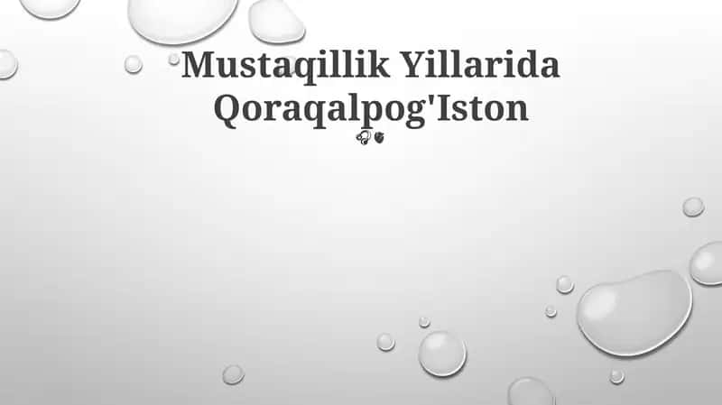Mustaqillik Yillarida Qoraqalpog'Iston 1