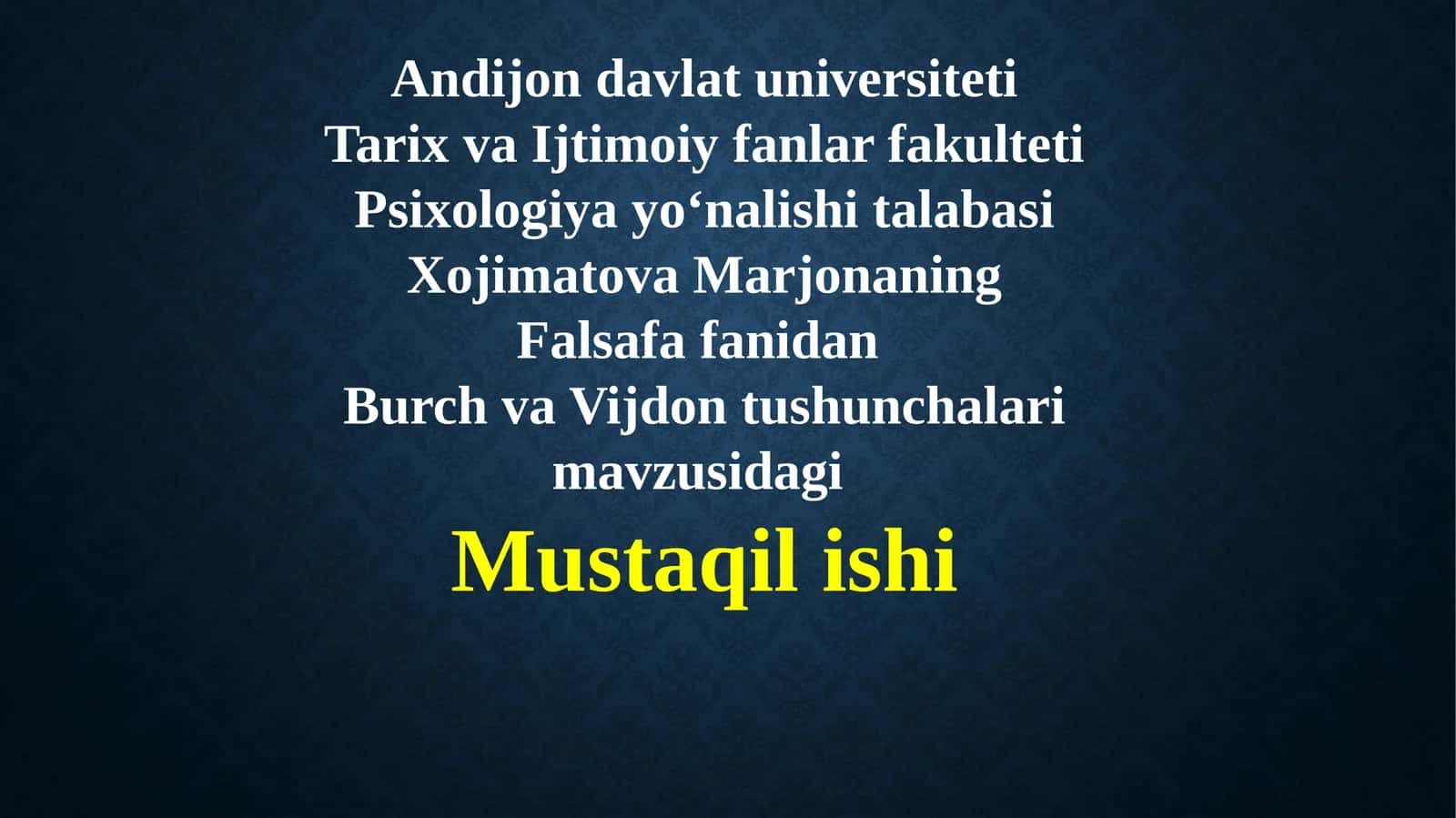 Burch va Vijdon Tushunchalari 1