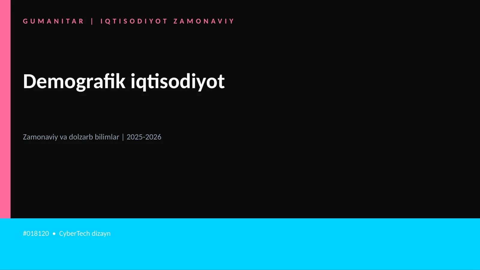 Demografik iqtisodiyot 1