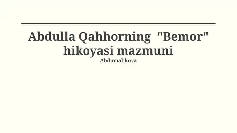 Bemor 1