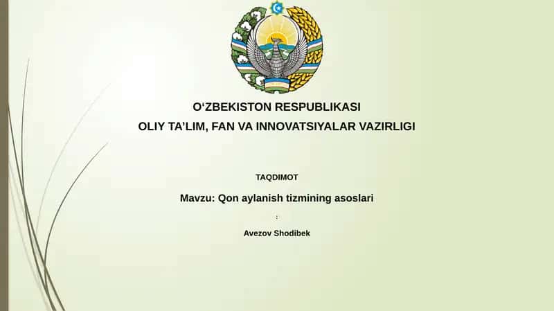 Qon aylanish tizimining asoslari 1