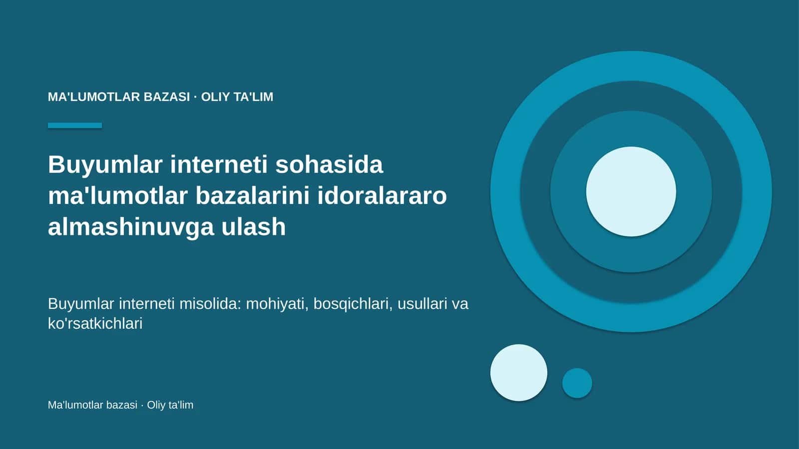 Ma'lumotlar bazalari 1