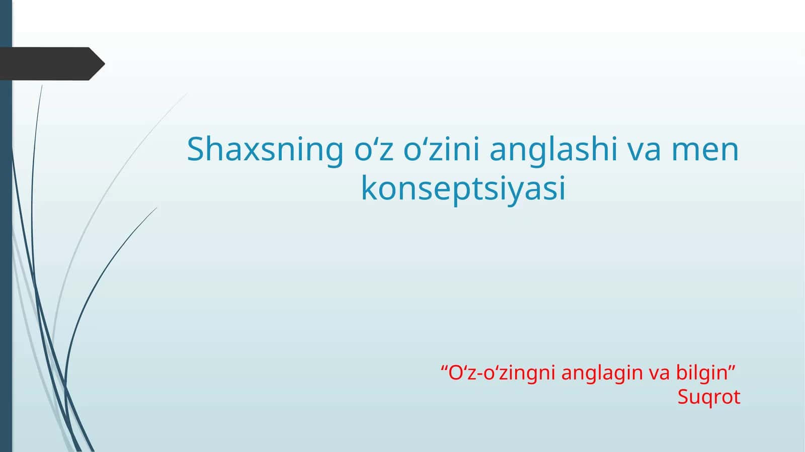 Shaxsning o‘z-o‘zini anglash va men konseptsiyasi 1