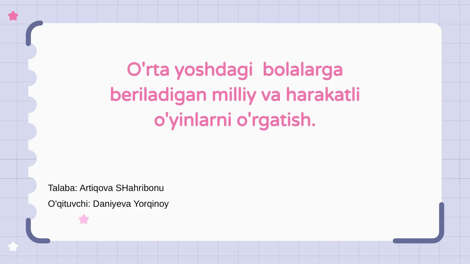 O'rta yoshdagi bolalarga beriladigan milliy va harakatli o'yinlarni o'rgatish 1