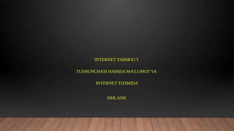 Internet tarmog’i 1