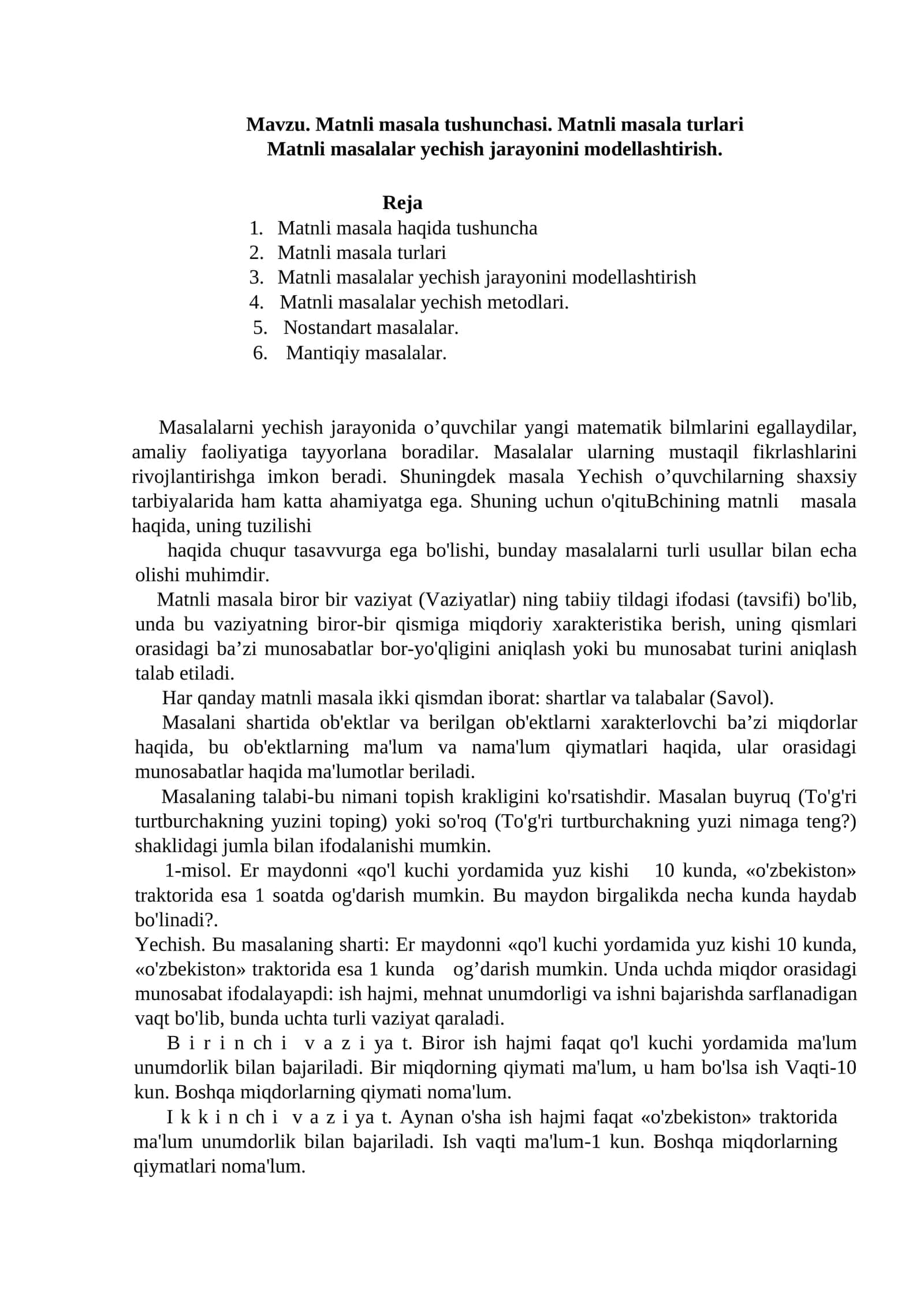 Matnli masala yechish usullari 1