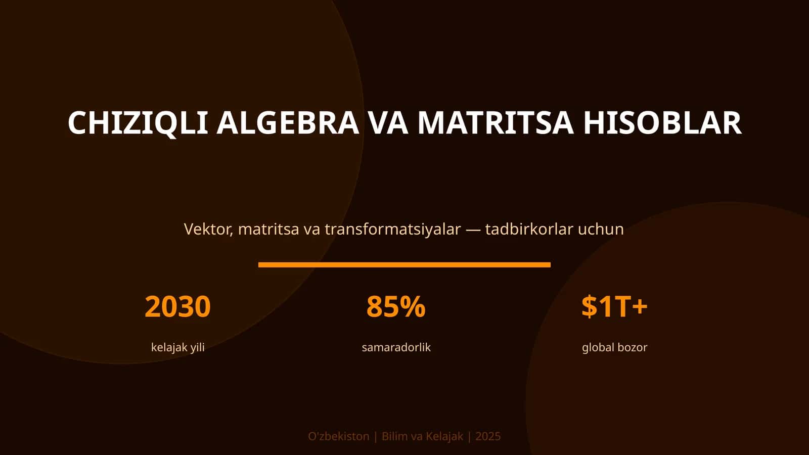Chiziqli algebra va matritsa hisoblar 1