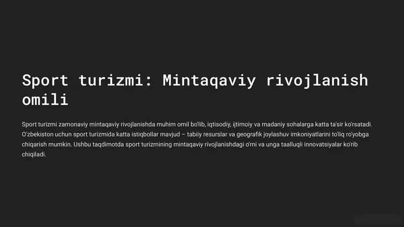 Sport turizmi: Mintaqaviy rivojlanish omili 1